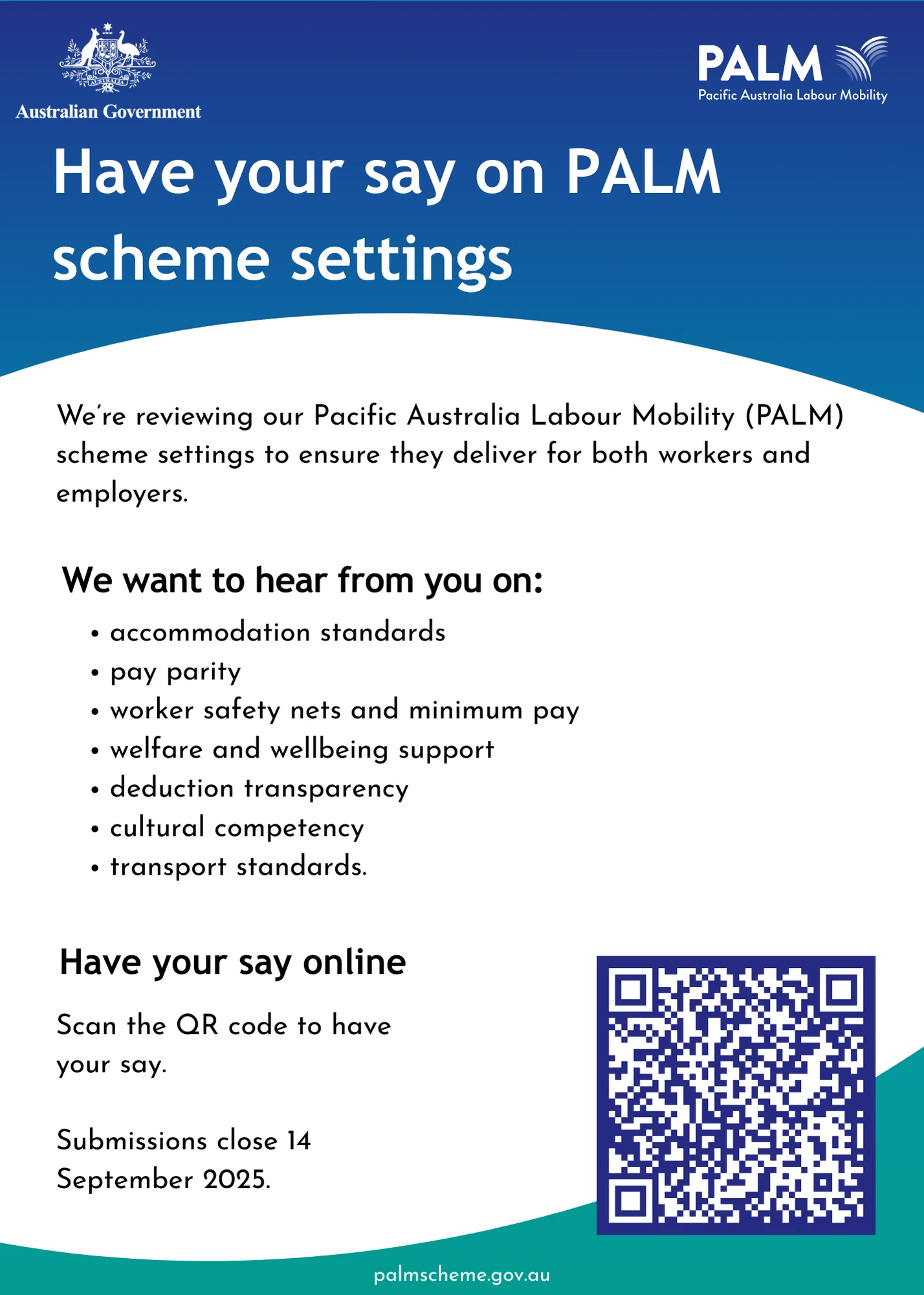 Public Invited to Have Their Say on PALM Scheme Review