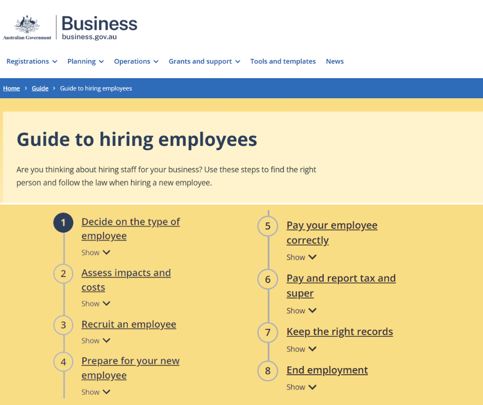 Business.gov.au Offers Guide to Hiring Employees
